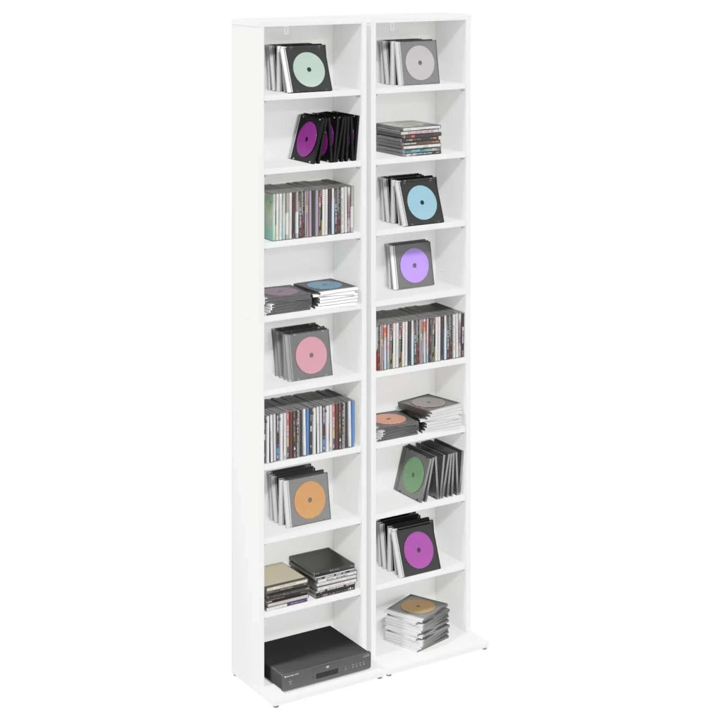 Mobile per CD 2 pz Bianco 33 x 23,5 x 175 cm 8012643