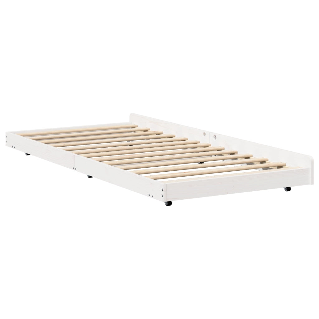 Struttura Letto Bianco Legno di pino 75 x 190 cm Pieghevole