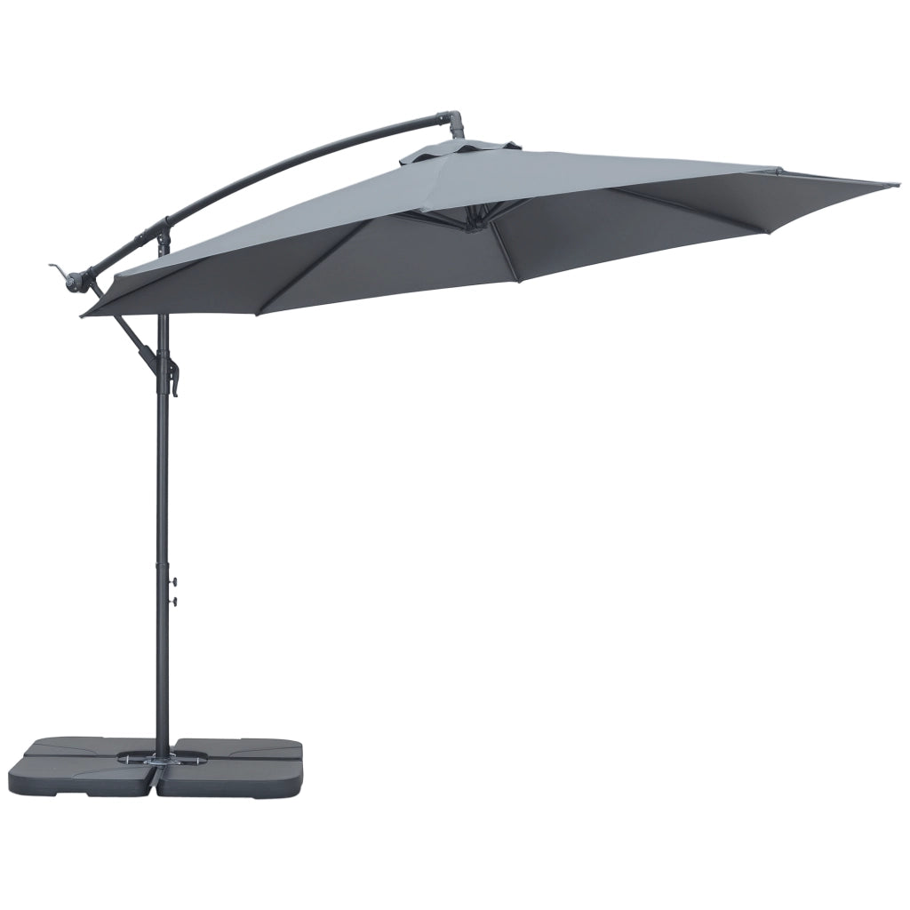 Ombrellone da Giardino ¨C zephmum ¨C Grigio, Poliestere, 292x292x247 cm