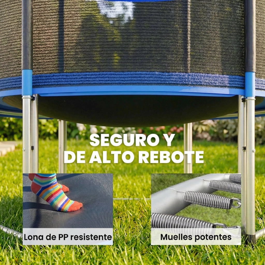 Trampolino Esterno con Rete di Sicurezza ¨C Zephmum ¨C Blu ?183 cm