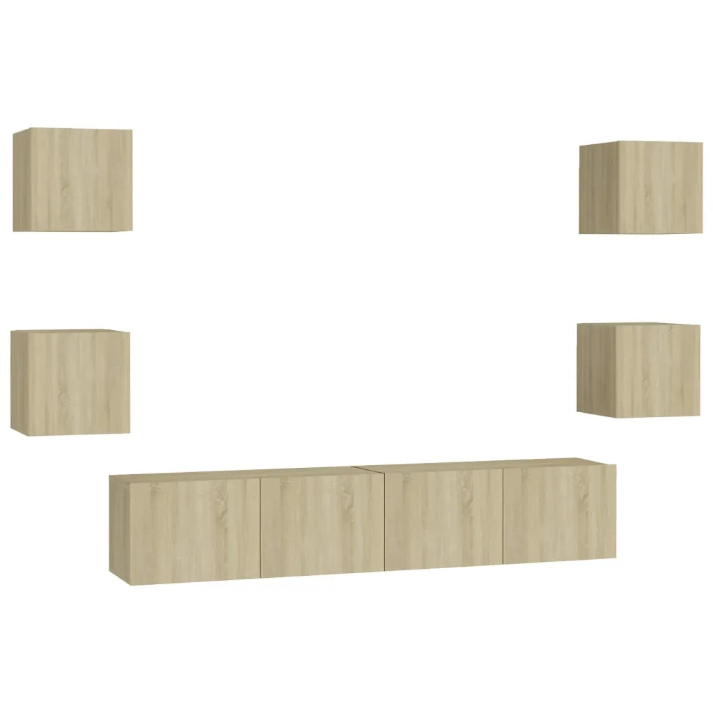 Set di Mobili TV 6 pz Rovere Sonoma in Legno Multistrato 3078977
