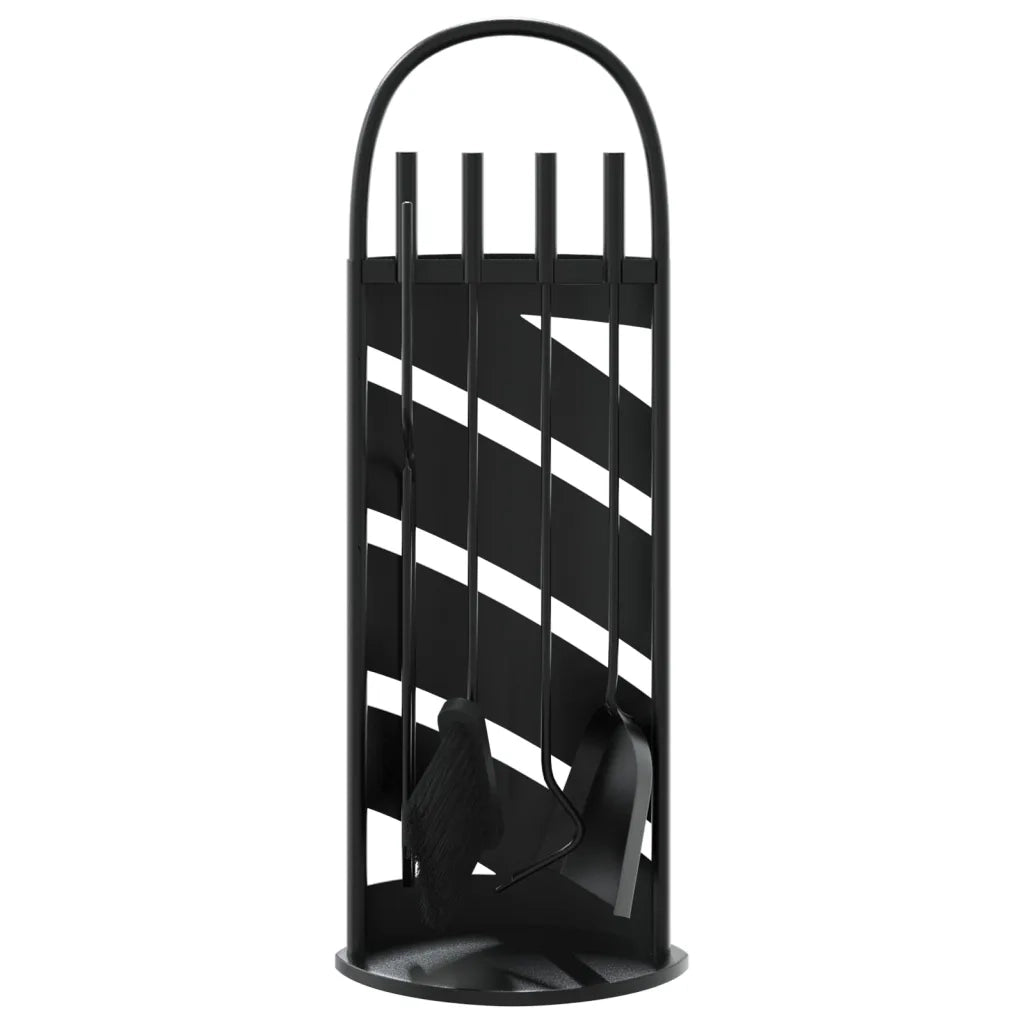 Set Attrezzi per Caminetto 5 pz 23x15x66 cm in Acciaio 156373