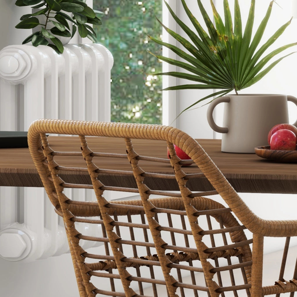 Sedia da pranzo ¨C Zephmum ¨C Naturale e nero, Rattan, 56x60x79