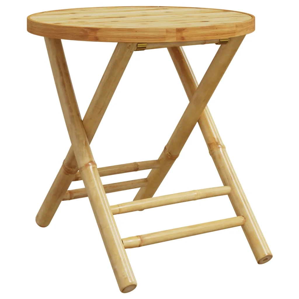Set da Bistrot Pieghevole 3 pz Cuscini Bianco Crema in BambÃ¹