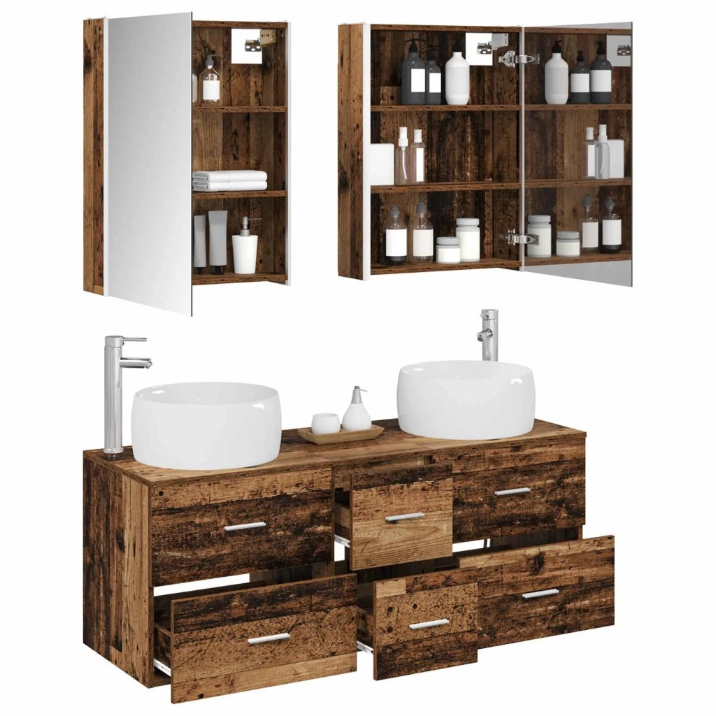 Set di mobili per il bagno 5 pcs Legno antico 3407053