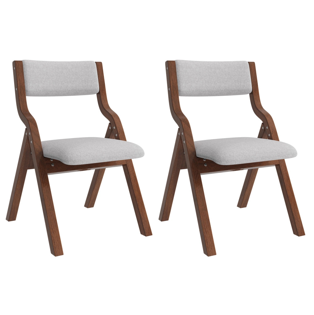 Set di 2 sedie pieghevoli in legno massello grigio