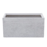 Vaso per piante in fibra di argilla bianca 60 x 29 x 30 cm Fioriera rettangolare per interni ed esterni