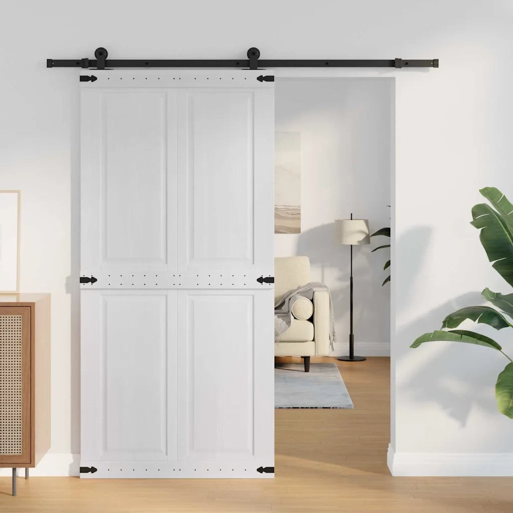 Porta del fienile Corona 100 x 210 cm Legno Massello di Pino 42021204