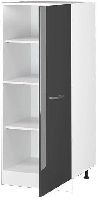 Dispensa universale R-Line, Antracite lucido, 60 cm con anta grande, per la conservazione di utensili domestici e scorte