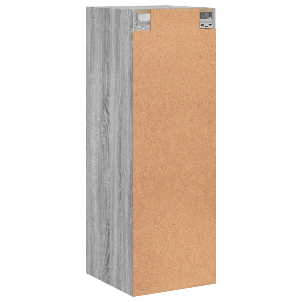vidaXL Mobile a Muro con Ante in Vetro Grigio Sonoma 35x37x100 cm