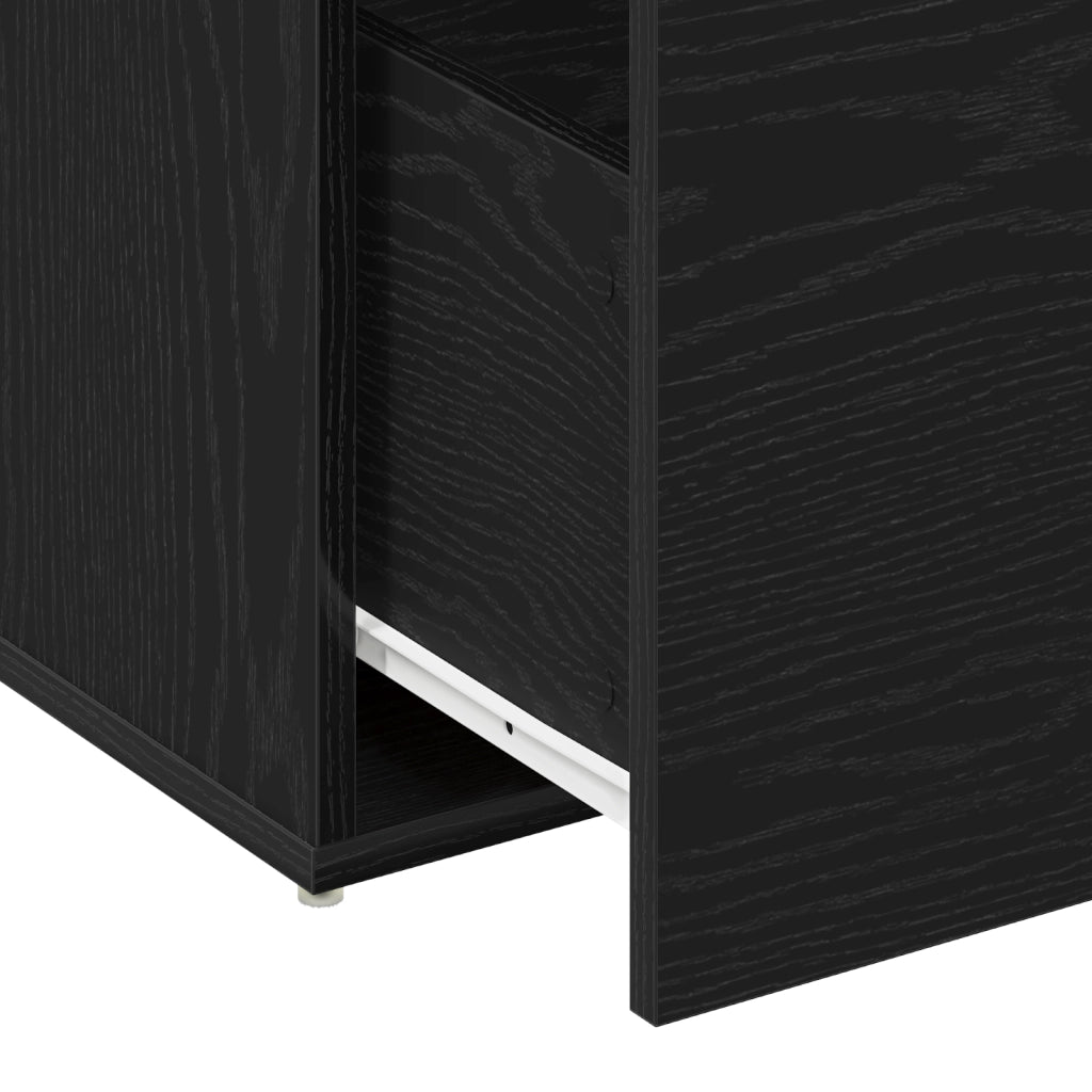 Panchina Hall  nera in rovere 80x40x45 cm in legno ingegnerizzato