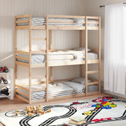 Letto a Castello Triplo 80x200 cm in Legno Massello di Pino 3284251