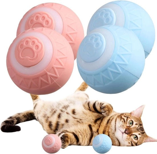 Giocattolo elettrico interattivo per gatti - luce LED - ricaricabile via USB - 360 gradi - rotolamento automatico - giocattolo a pallina per gatti.