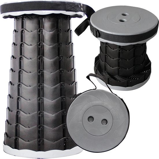 Sedia da Campeggio Opaca - Portatile - Inclinabile - Sedia da Pesca - Peso Massimo 150 kg - Altezza Massima 44 cm - Maniglia - Grigio
