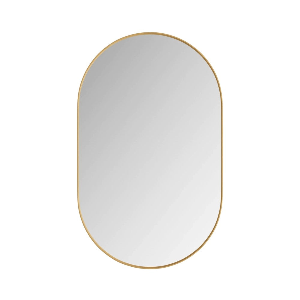 Armadietto a Specchio Ovale da Bagno con Ripiani Regolabili ¨C MINIMAL ¨C Oro