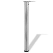 Set Gambe Tavolo 4 pz in Nickel Spazzolato Regolabili 710 mm 242136