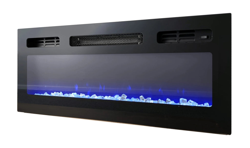 MOBILE TV CON CAMINETTO ELETTRICO Cm 200x40x37h NERO LUCIDO