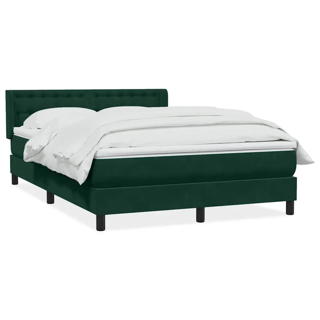Giroletto a Molle con Materasso Verde Scuro 160x220 cm Velluto
