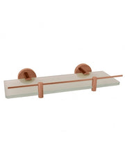 Mensola doccia a parete COLORADO con saliscendi in ottone oro rosa lucido 30 cm