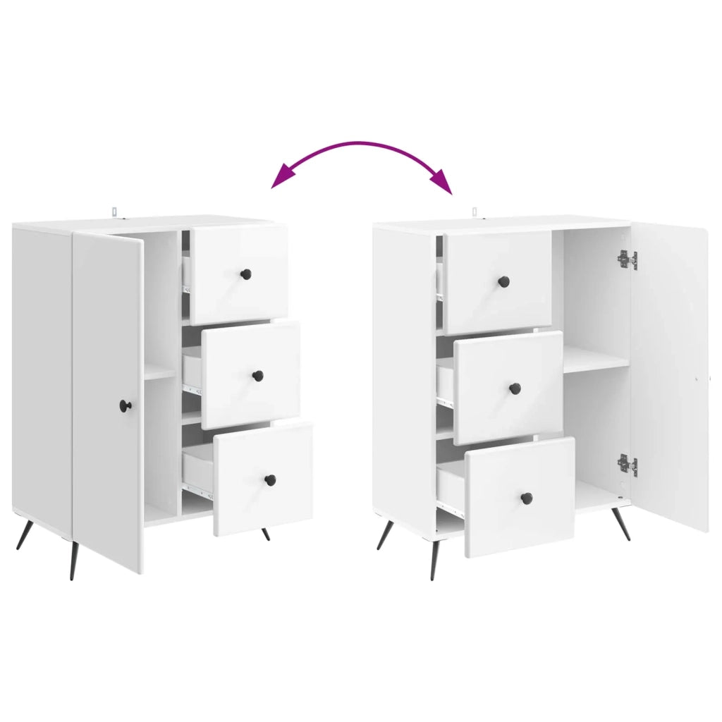 Credenza Bianco Lucido 66 x 34,5 x 90 cm Legno ingegnerizzato 895549