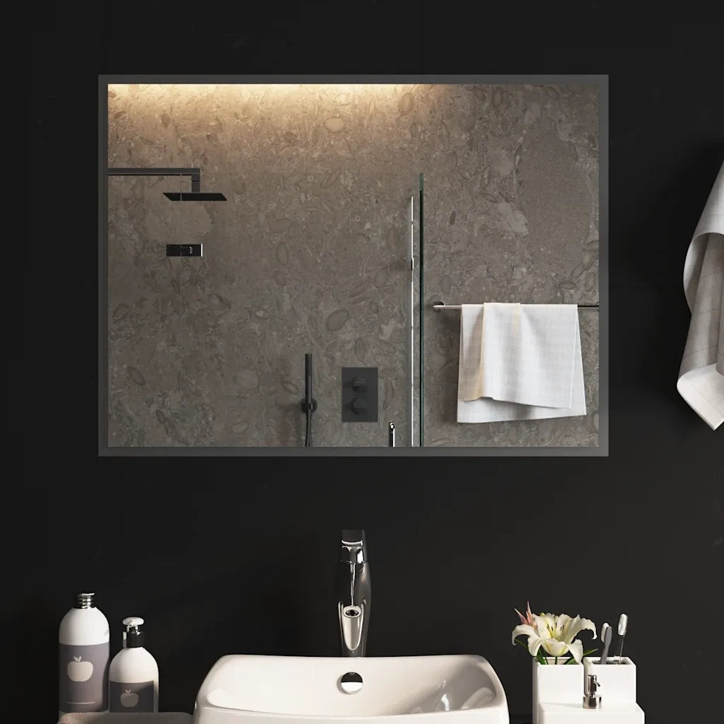 vidaXL Specchio da Bagno con Luci LED 80x60 cm