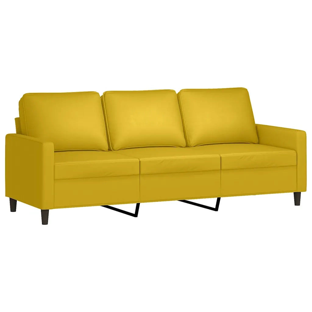Set di Divani 3 pz con Cuscini giallo in Velluto 3201532