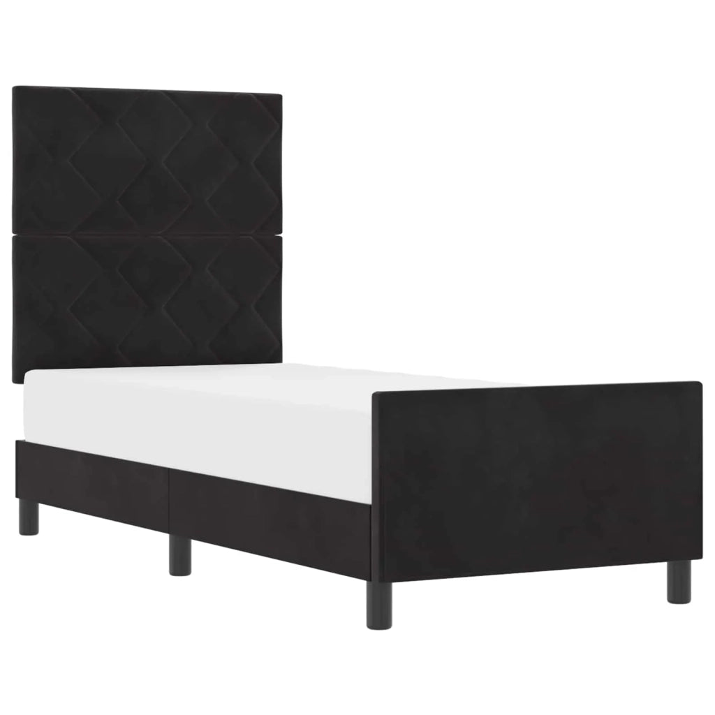 Letto a molle con testiera Nero 80 x 200 cm Velluto 3344971