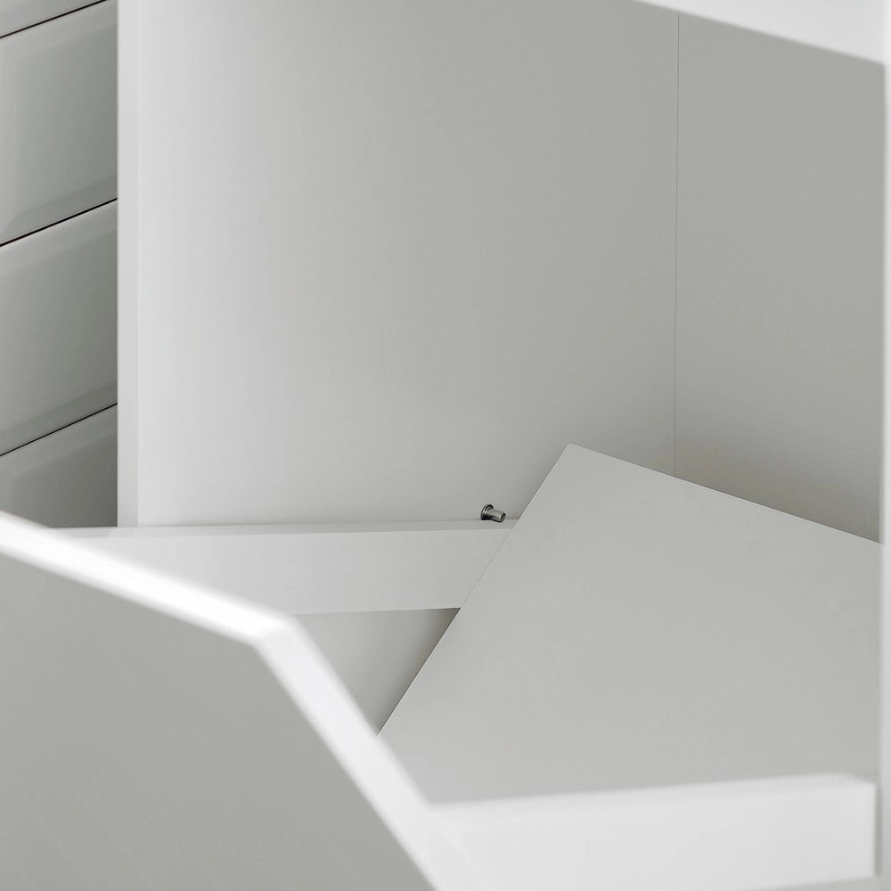 SoBuy Armadietto da Bagno con Cesto portabiancheria –Mobile Lavanderia con Cassetto – Armadio Compatto per Piccoli Spazi, Mobiletto Bagno Salvaspazio in Legno, 40x90x38cm, Bianco, BZR110-W