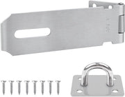 Hangslot 12 cm, overvalslot in acciaio inossidabile con viti, serratura per porte e armadi