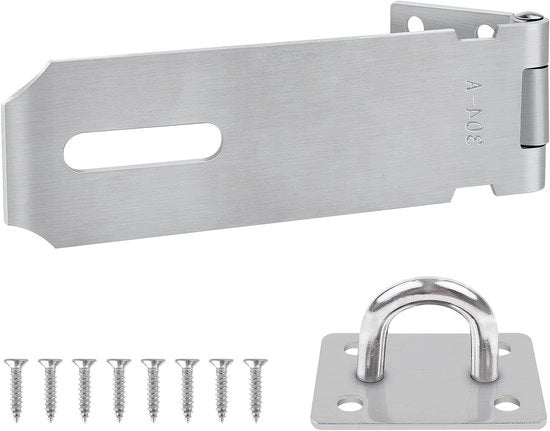Hangslot 12 cm, overvalslot in acciaio inossidabile con viti, serratura per porte e armadi