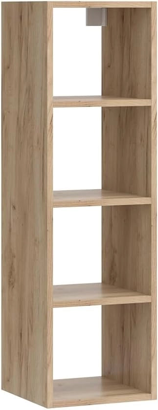 Scaffale a muro Wido, Antracite, 30 x 100 cm con 4 ripiani aperti, per l’archiviazione a parete di libri e oggetti decorativi