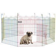 Recinto per Cani Pieghevole 8 Pannelli ¨C zephmum ¨C 156x60 cm Multicolore Metallo