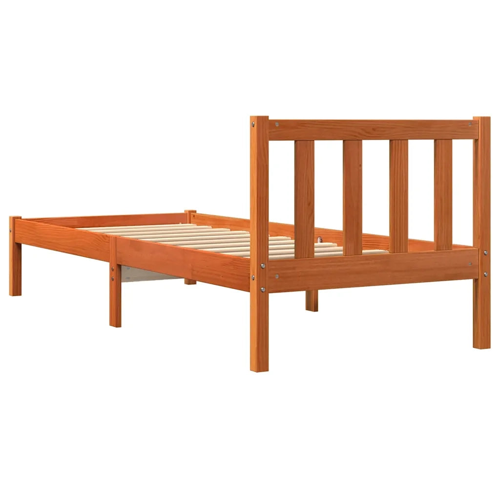 Giroletto senza Materasso Marrone Cera 100x200 cm Legno di Pino