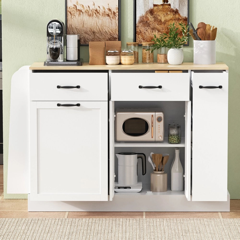 Credenza Moderna con Cassetti e Scomparto Portarifiuti ¨C MINIMAL ¨C Bianco