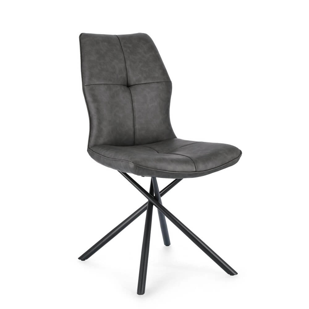 Set di 2 Sedie Imbottite in Similpelle con Gambe in Acciaio - SOPHIA