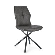 Set di 2 Sedie Imbottite in Similpelle con Gambe in Acciaio - SOPHIA