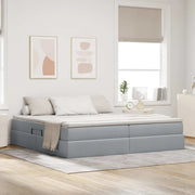 Letto con contenitore e materasso Grigio chiaro 200 x 200 cm