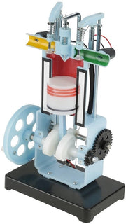 Modello di motore a quattro tempi - Materiale didattico per scienze naturali - Sperimentale - Costruzione in plastica/metallo - Dimensioni 17x11x30,5 cm - Modello di motore