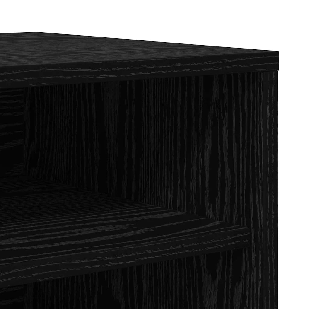 Mobile per scarpe-Scarpiera Rovere Nero 60 x 35 x 70 cm Legno multistrato 959464
