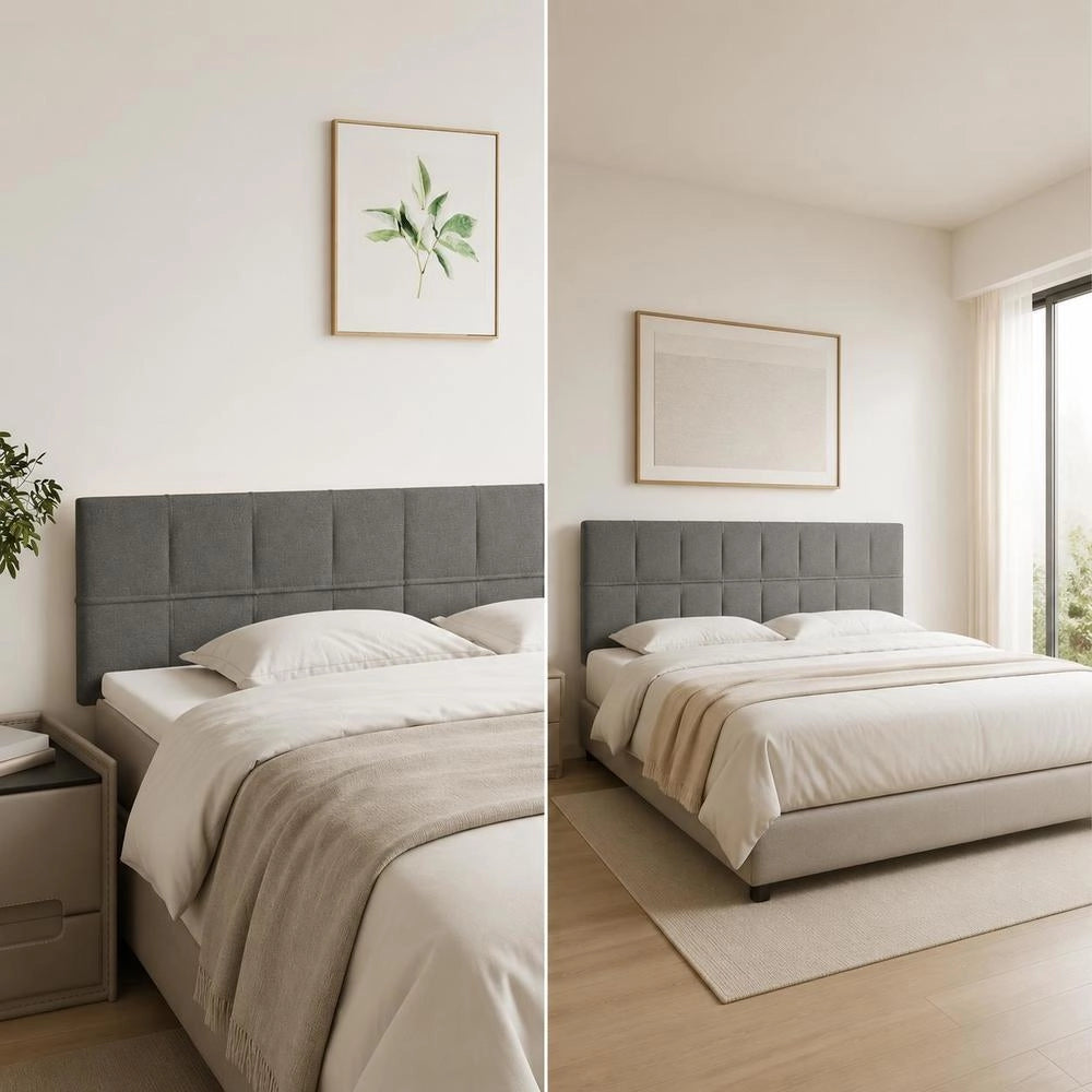 Headboards, 2 Pieces, Dark Grey, 72x5x78/88 Cm, Fabric