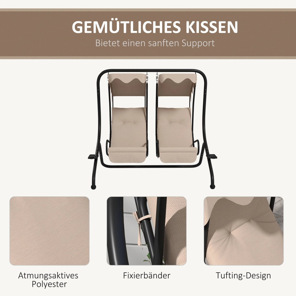 Altalena da giardino Hollywood ¨C zephmum ¨C beige, polyrattan, 170x136x170 cm