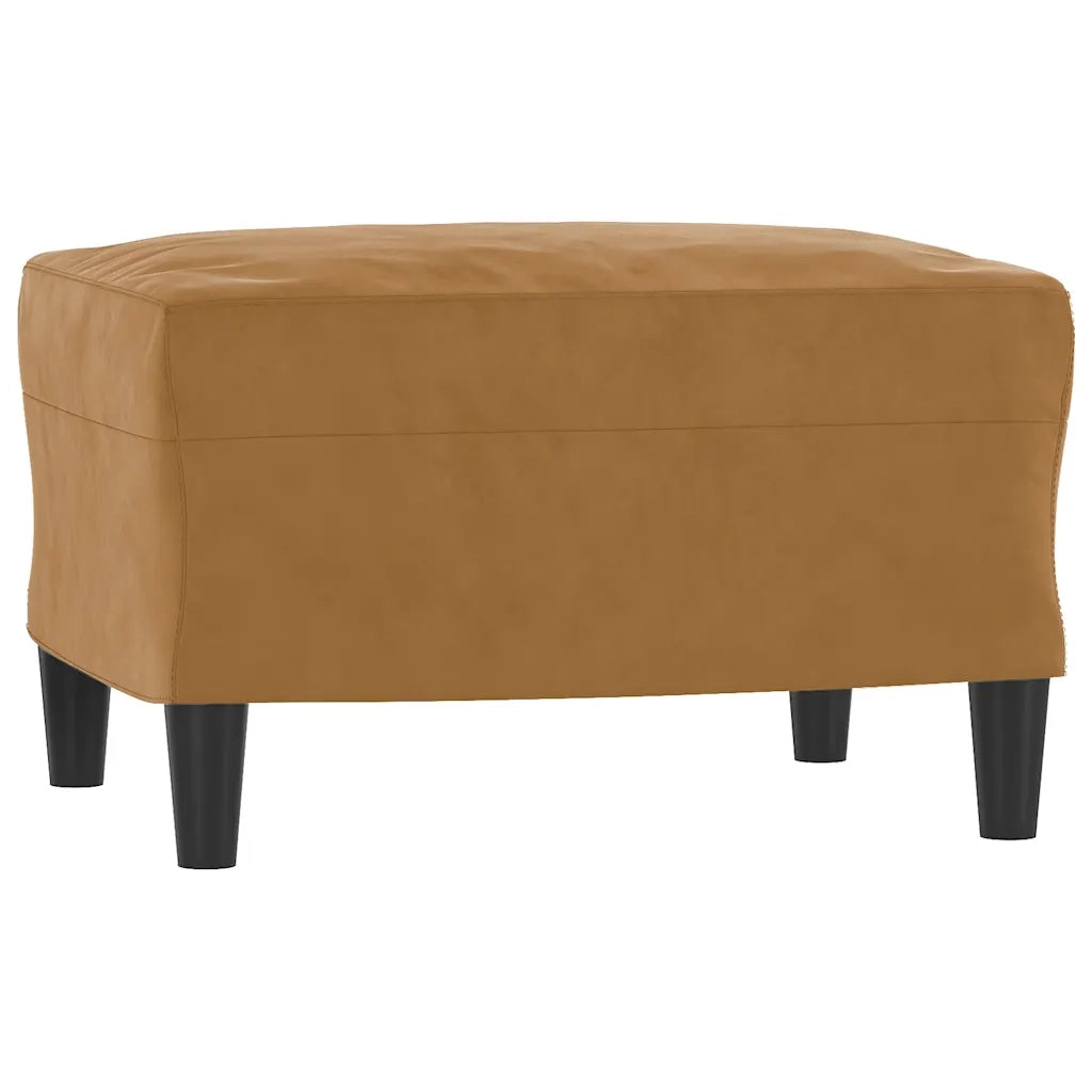 Poltrona | Sedia Relax con Poggiapiedi Marrone 60 cm in Velluto