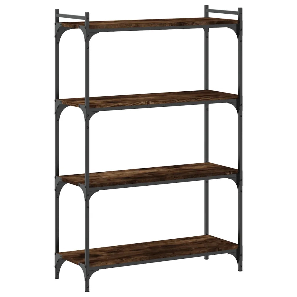 Libreria a 4 Ripiani Rovere Fumo 80x30x120 cm Legno Multistrato 837674