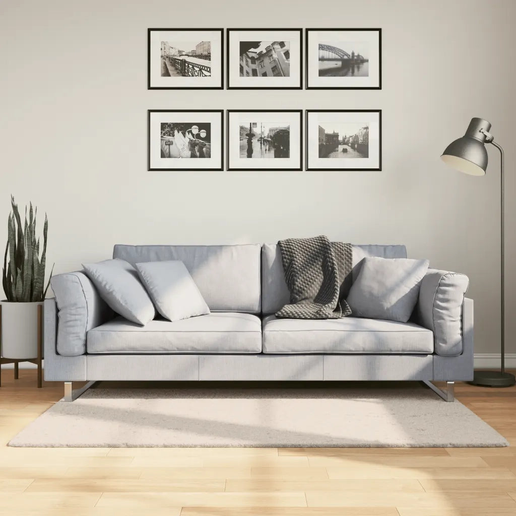 Tappeto a Pelo Corto HUARTE Morbido e Lavabile Beige 80x150 cm 375014