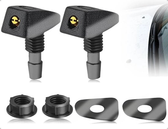 Kit di asciugamano per auto di 2 pezzi - Bocchetta universale in plastica - Duraturo - Resistente alla ruggine - Pulizia efficace - Miglioramento della visibilità - Asciugamano per auto