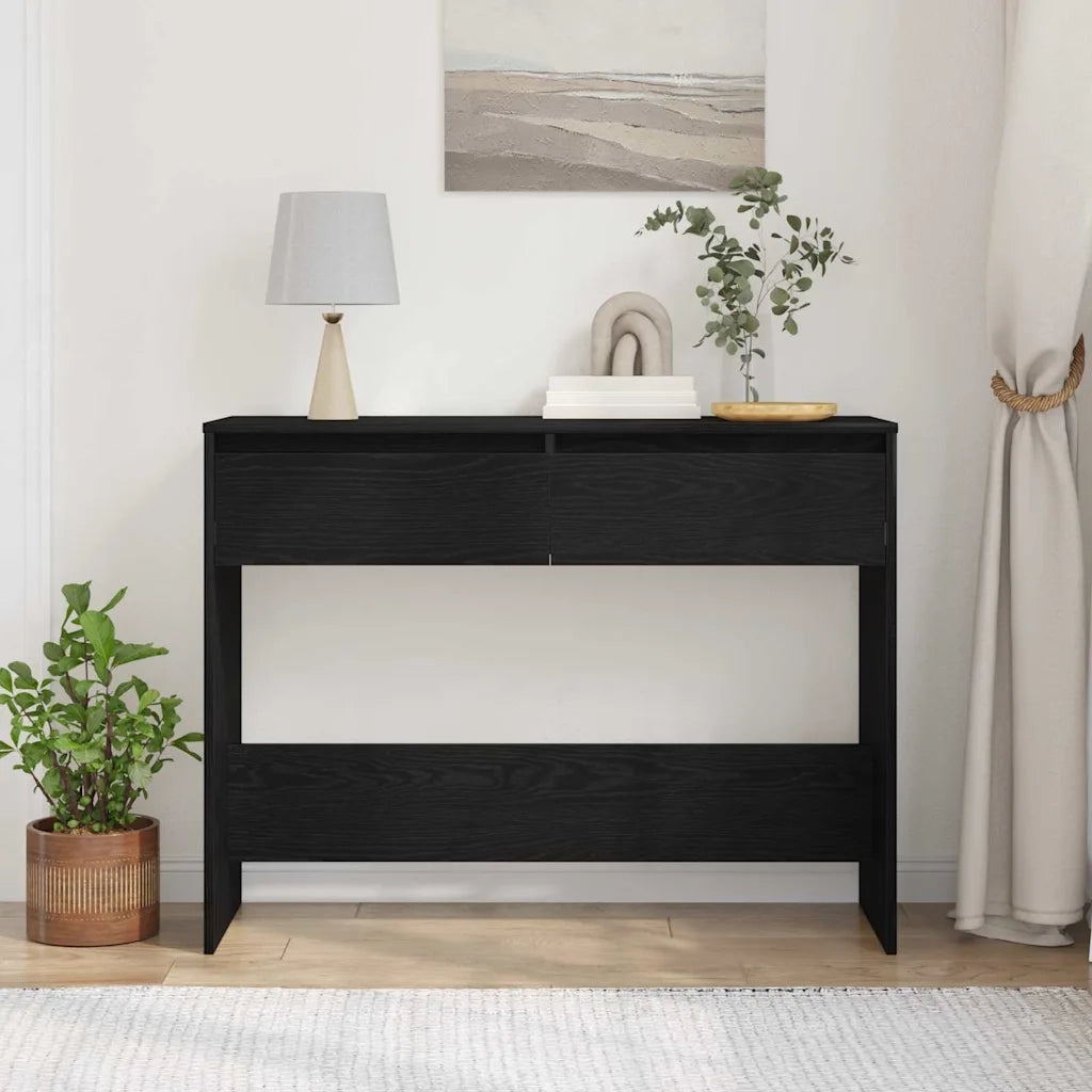 Tavolo consolle con cassetto Rovere Nero 100 x 35 x 76,5 cm 862708