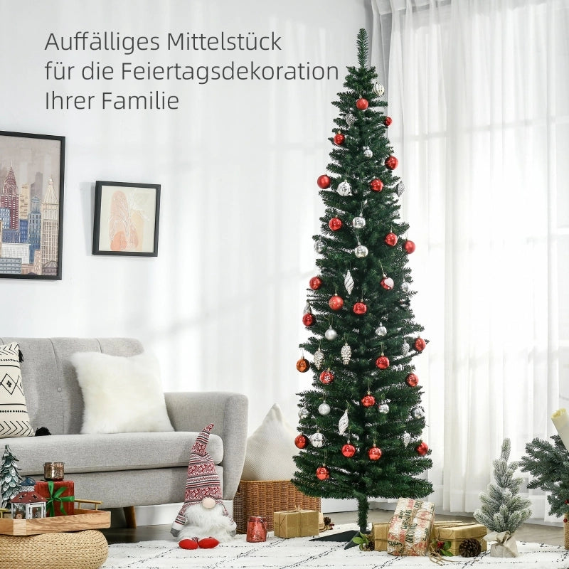 Albero di Natale artificiale, abete artificiale, con stella di Natale e supporto inclusi, 2,1 m, verde