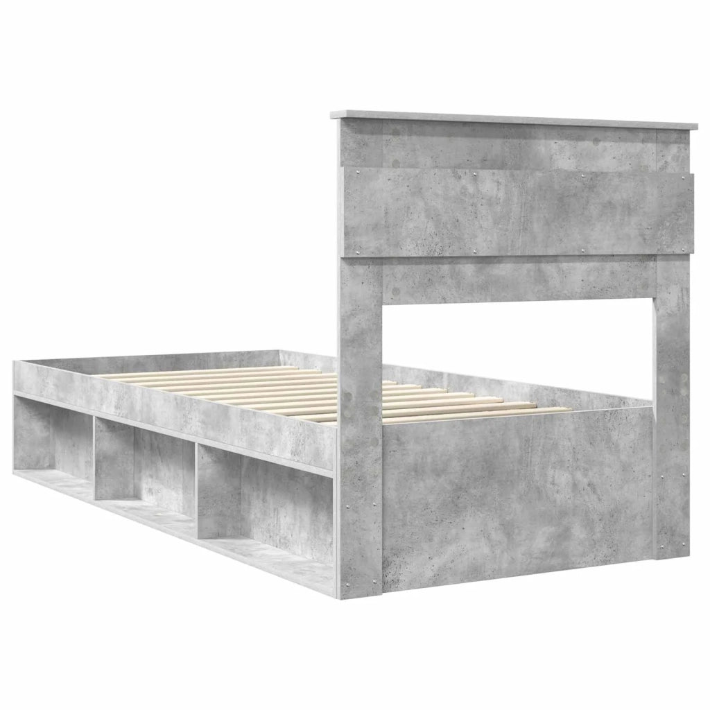 Struttura del letto Grigio Concretè 90 x 190 cm Pino massello