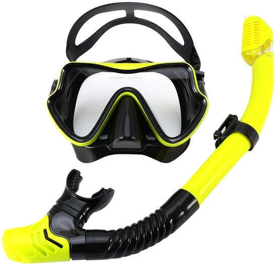 Maschera da snorkeling per adulti - Kit di snorkeling per adulti, unico modello - Maschera da immersione facciale completa - Occhiali da snorkeling con tubo - Snorkeling e immersioni