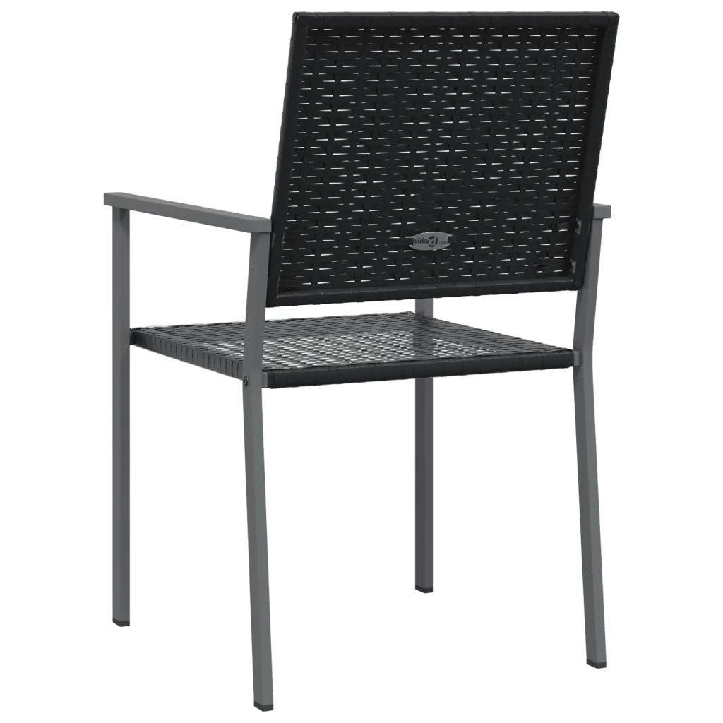 Sedie da Giardino 4 pz Nere 54x62,5x89 cm in Polyrattan 3187083